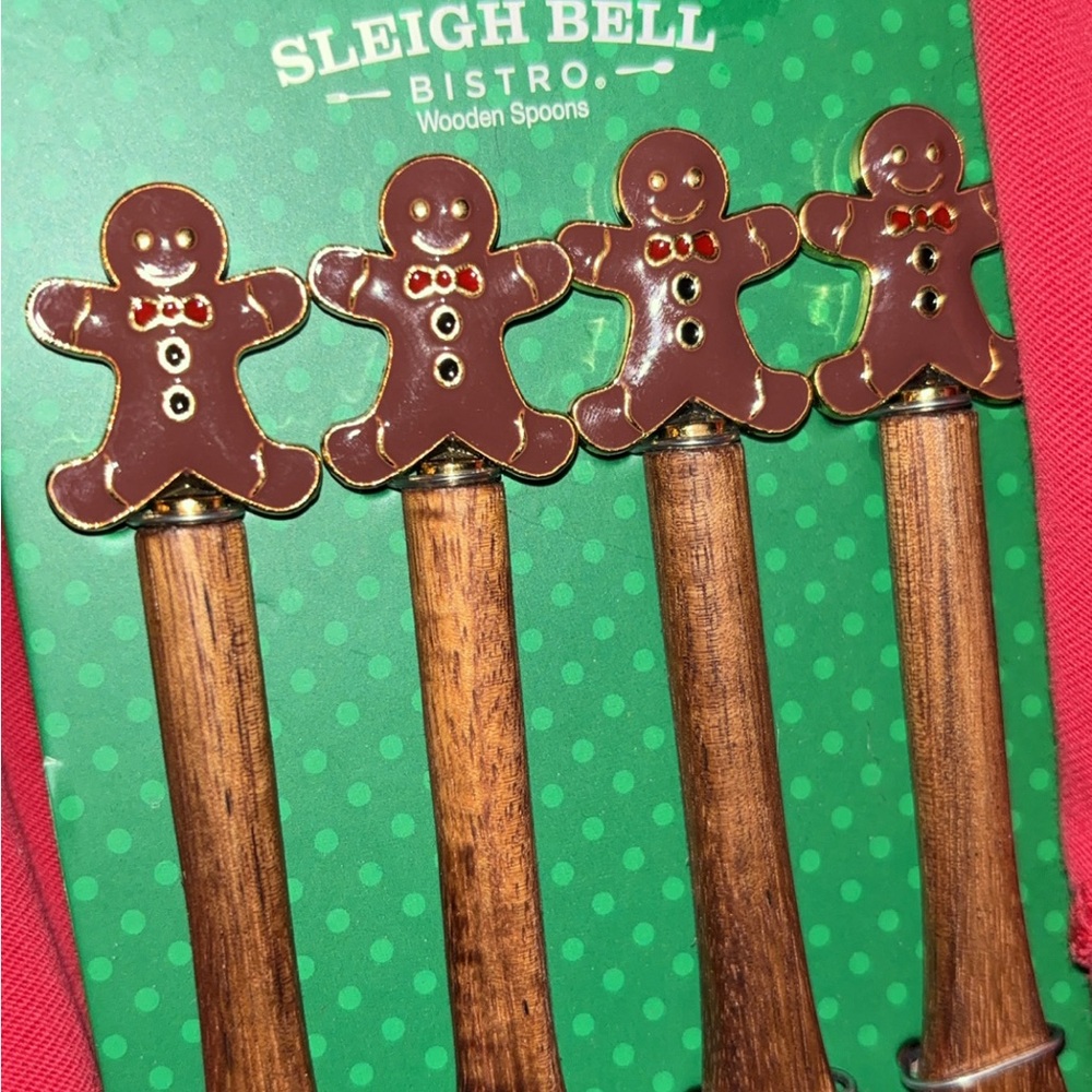 Hobby Lobby Gingerbread Wooden Spoons - Brown and Red